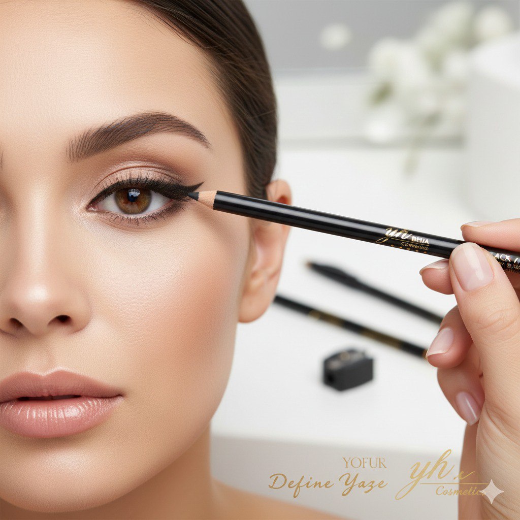 DELINEADOR DE OJOS EN LAPIZ COLOR NEGRO 24 HRS A PRUEBA DE AGUA YH BEJA COSMETICS 1.8G