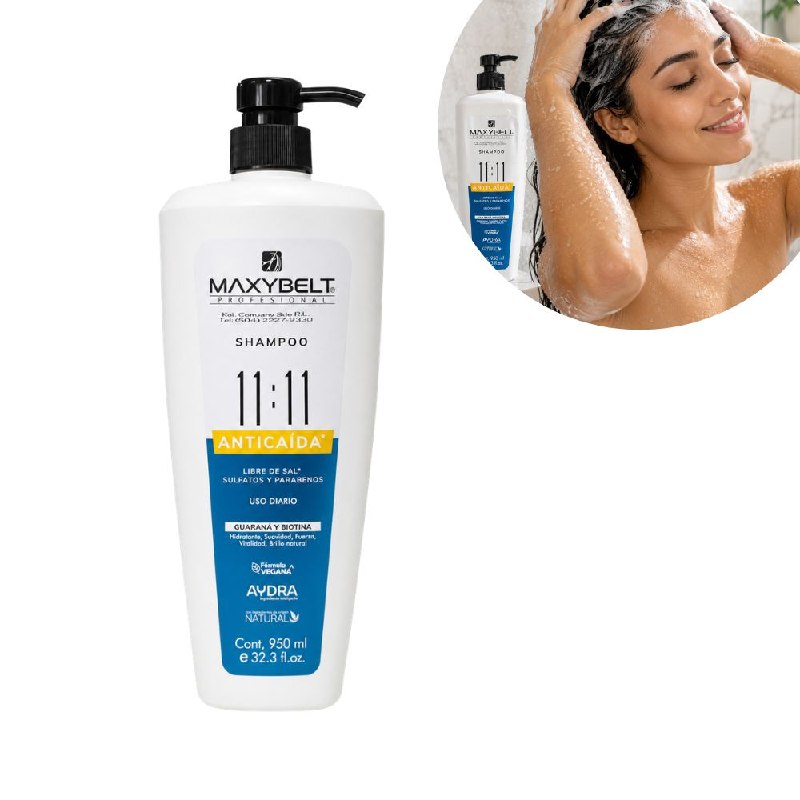 SHAMPOO HIDRATANTE DE GUARANA Y BIOTINA DE EFECTO ANTICAIDA Y FORTALECEDOR MAXYBELT 950ML