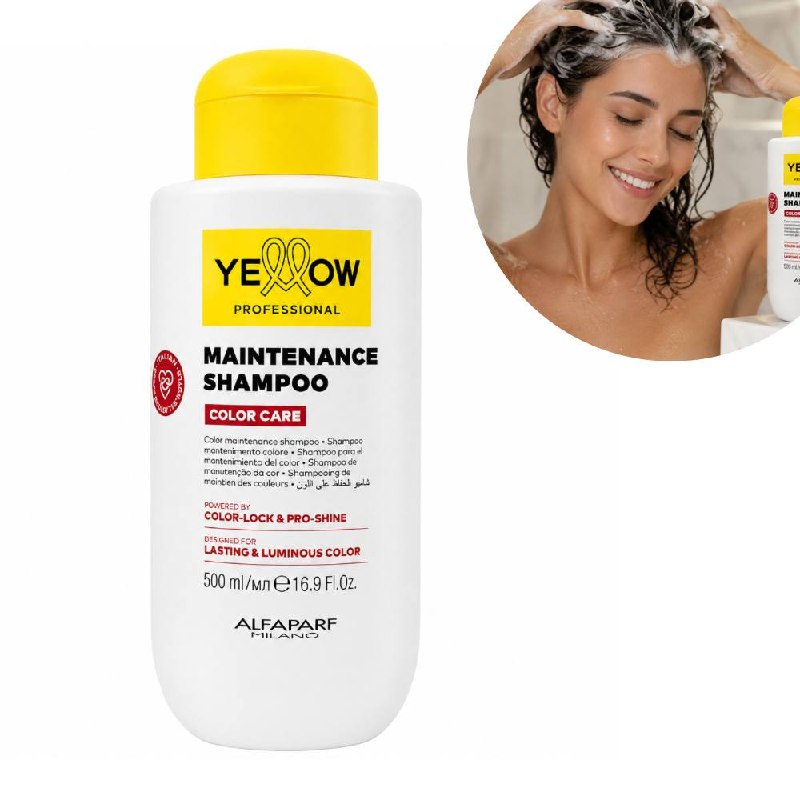 SHAMPOO CUIDADO DE COLOR PROTECCIÓN Y LUMINOSIDAD YELLOW PROFESSIONAL 500ML 1 UND
