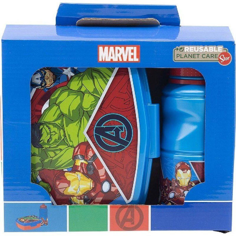 LONCHERA EN SET CON VASO MARVEL AVENGERS