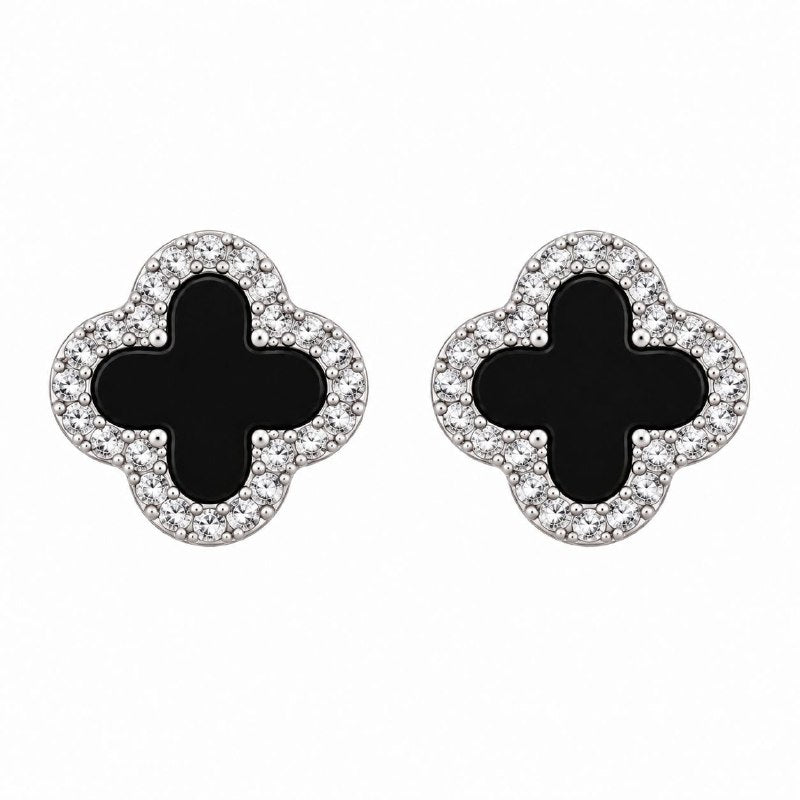 ARITOS DE ENCHAPE PARA DAMA CON DISEÑO DE FLOR 1.2CM (DUPE DE VAN CLEEF)