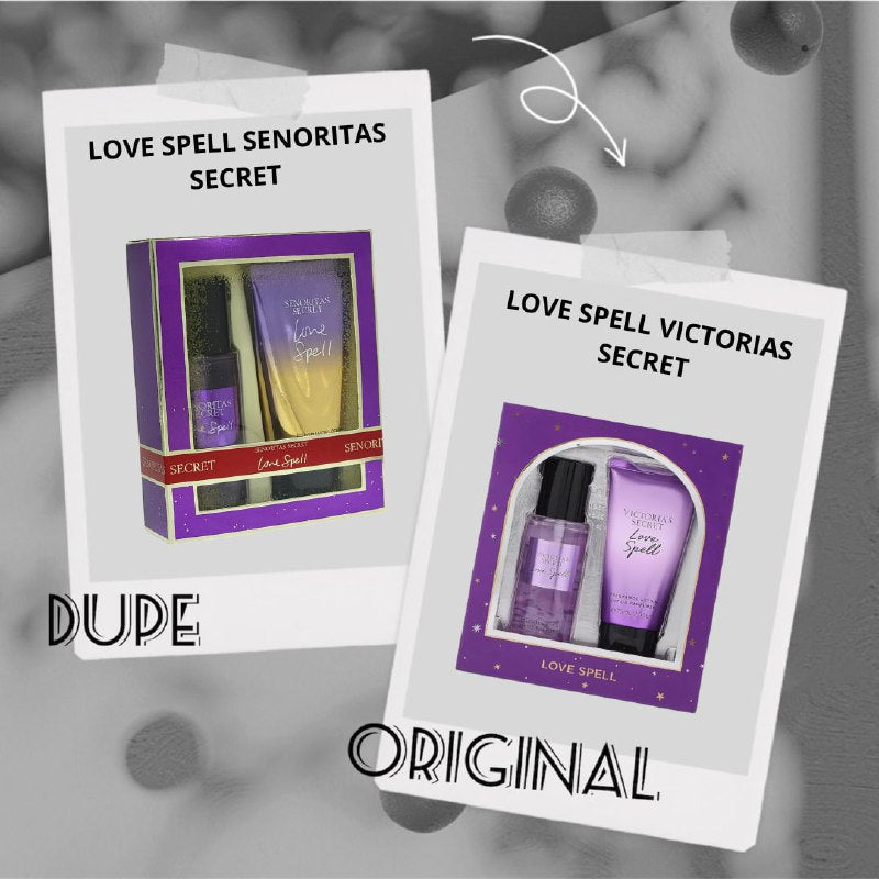 SET SENORITAS SECRET LOVE SPELL SPLASH 75ML, BODY LOTION 75ML (M) (AROMA SIMILAR VS LOVE SPELL)