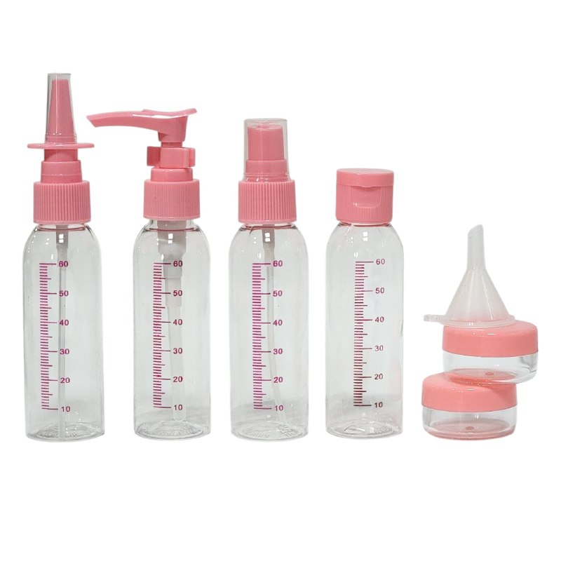 SET PARA VIAJAR DE BOTELLAS VACIAS 7PCS STAY BEAUTIFUL