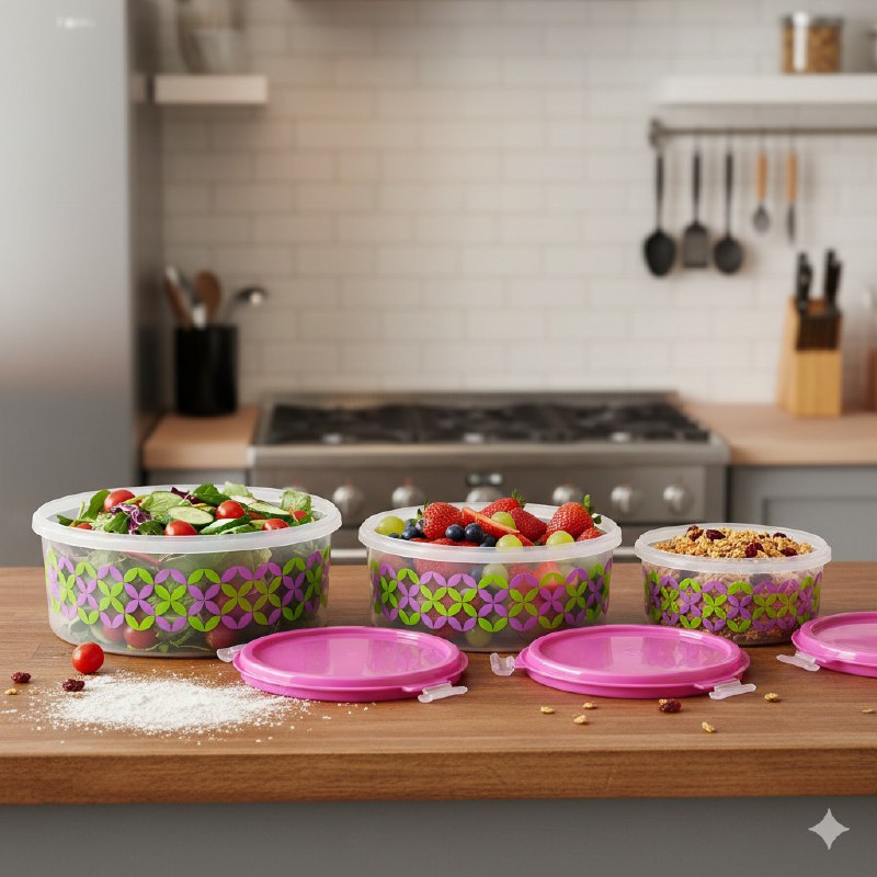 SET DE RECIPIENTES PANAS PARA ALIMENTOS 3UND 13X25C 11X23CM 10X20CM