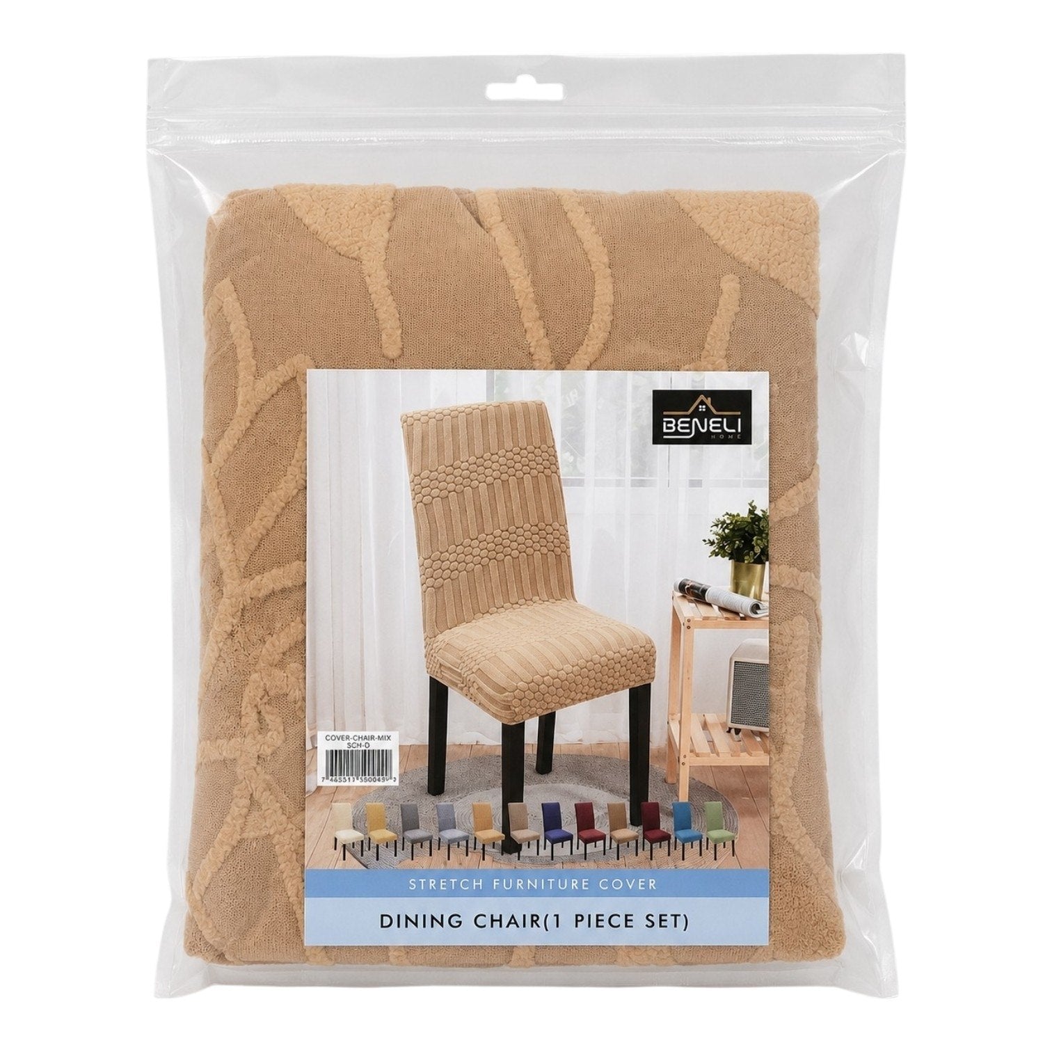 FUNDA ELÁSTICA PROTECTORA Y RENOVADORA PARA SILLAS DE COMEDOR BENELI HOME AJUSTABLE