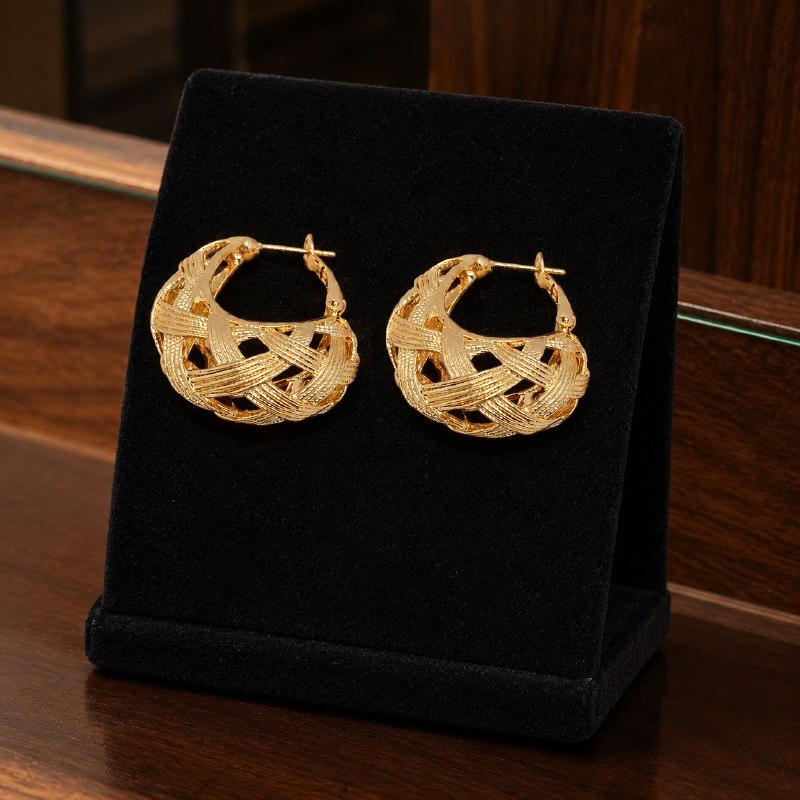 ARGOLLAS DE ENCHAPE PARA DAMA 4CM