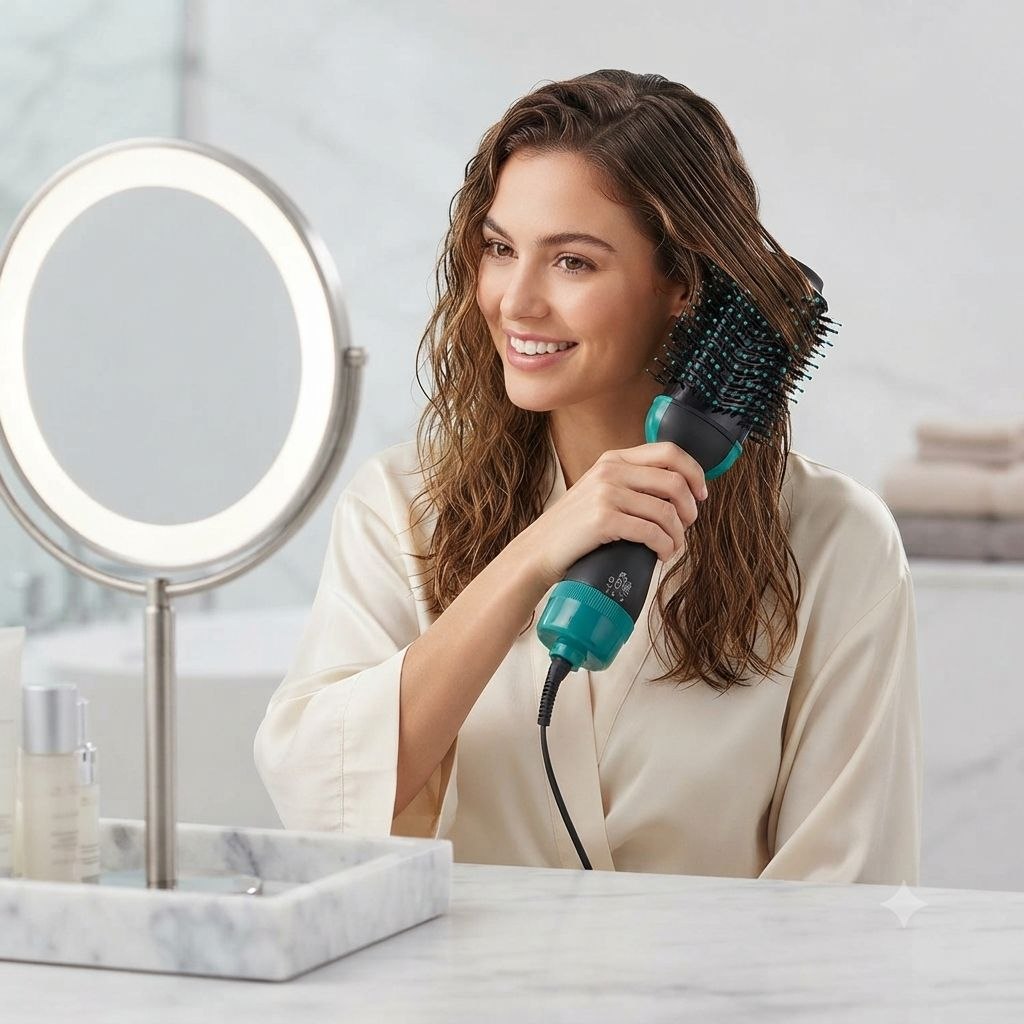 SECADOR Y ESTILIZADOR DE CABELLO PROFESIONAL CEPILLO DE AIRE CALIENTE 2 EN 1 PARA ACABADOS SUAVES Y LIBRES DE FRIZZ ONE STEP
