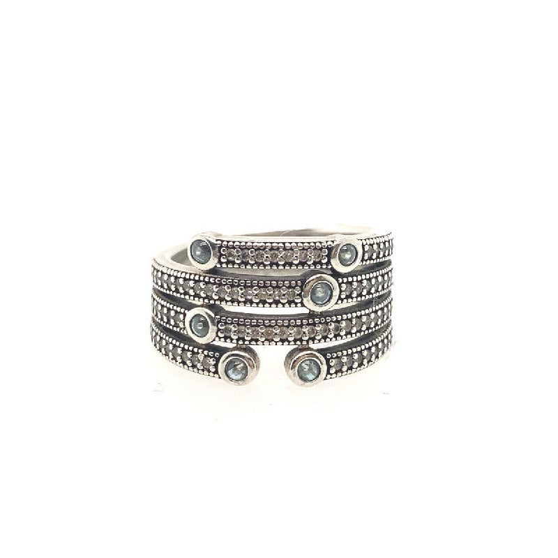 PANI1089  FORMA CIRCONES PEQUEÑOS PLATA 9.25