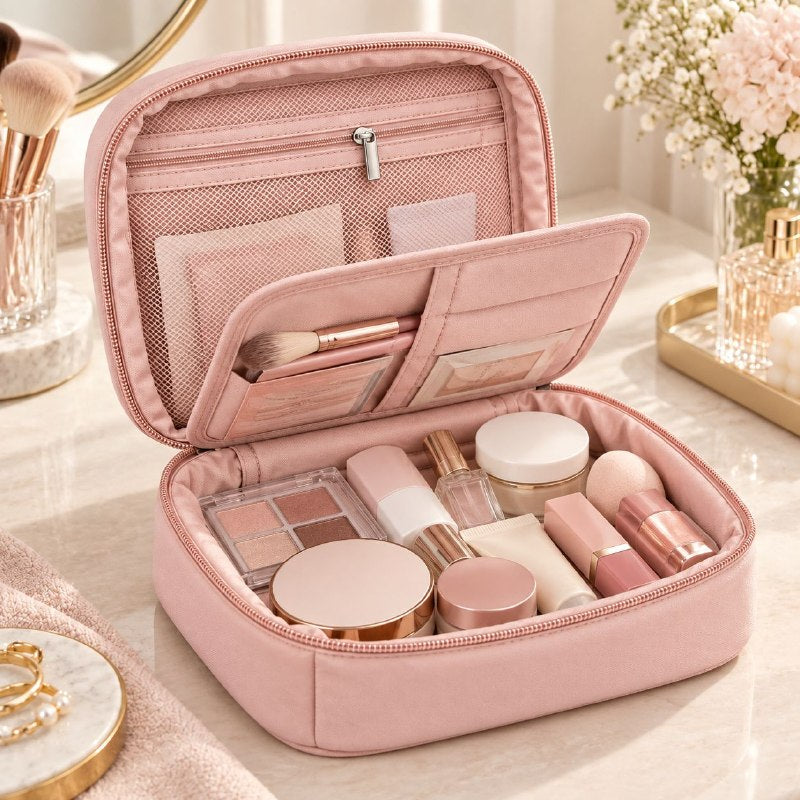 BOLSO COSMETIQUERA ORGANIZADOR CON ASA BEENLOVE 22.5X10X19CM