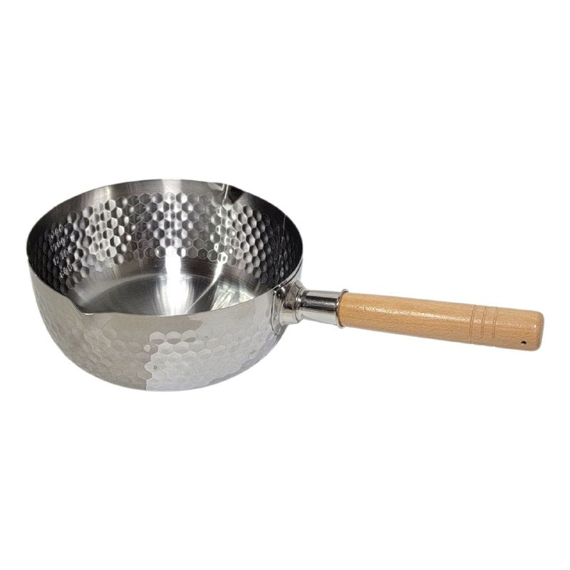 SARTEN JAPONES ANTIADHERENTE, CACEROLA SIN TAPA, MANGO DE MADERA CALIDO ANTIDESLIZANTE, DOBLE BOCA IH INDUCTION 20CM