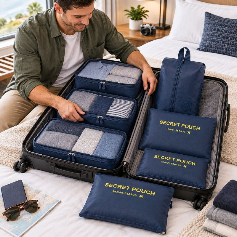 SET DE 6 BOLSOS ORGANIZADORES DE VIAJE PARA MALETA MULTIUSOS