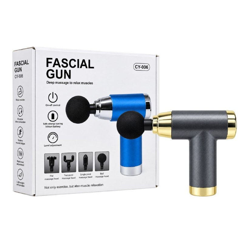 PISTOLA DE MASAJE MUSCULAR INALAMBRICA Y RECARGABLE DE 4 CABEZALES INTERCAMBIABLES 30W