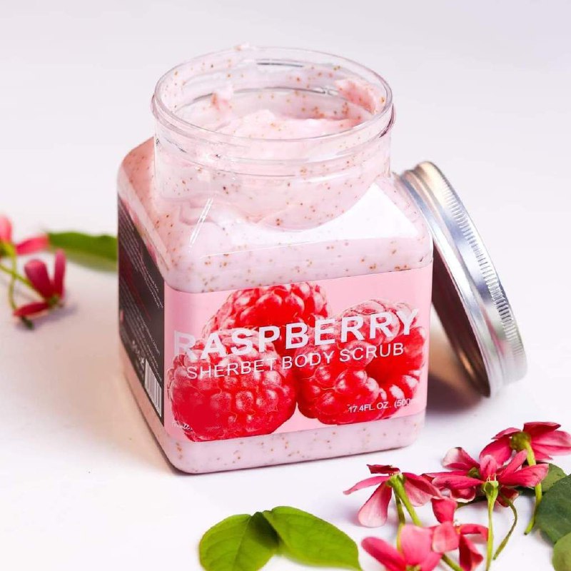 EXFOLIANTE CORPORAL BLANQUEADOR CON EXTRACTO DE FRAMBUESA Y VITAMINAS NATURAL FOR ALL SKIN TYPES 500ML