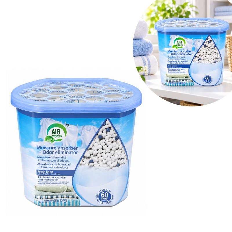PERLAS ABSORBEDORAS DE HUMEDAD Y ELIMINADOR DE OLORES CON AROMA LINO FRESCO AIR FUSION 397G