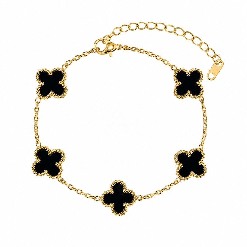 PULSERA DE ENCHAPE PARA DAMA CON DISEÑO DE FLOR 19CM (DUPE DE VAN CLEEF)