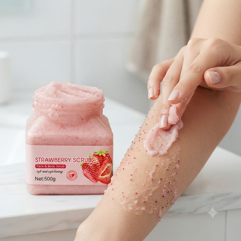 EXFOLIANTE CORPORAL DE SAL DE BAÑO CON EXTRACTO DE FRESA SADOER STRAWBERRY BATH SALT SCRUB 500 G