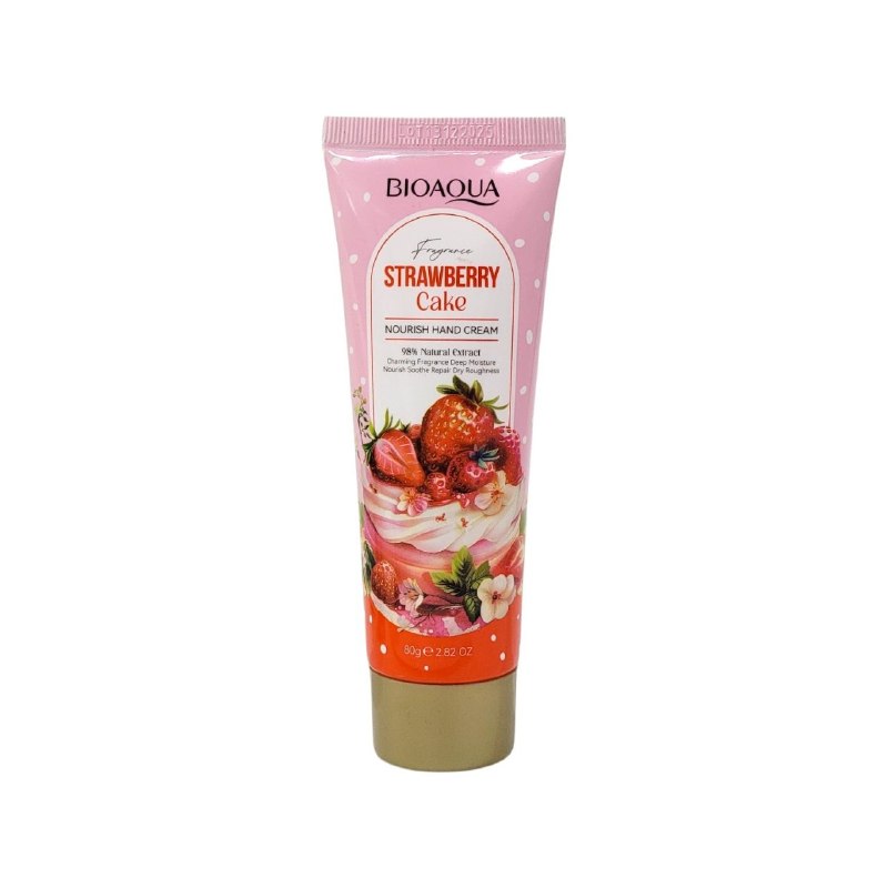 CREMA PARA MANOS DE FRESA HIDRATANTE CONTRA LA RESEQUEDAD BIOAQUA 80G