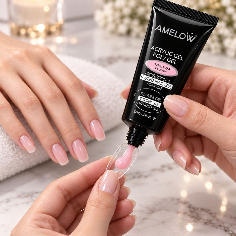 GEL ACRILICO PROFESIONAL DE CONSTRUCCION Y EXTENSION DE UÑAS AMELOW 30ML