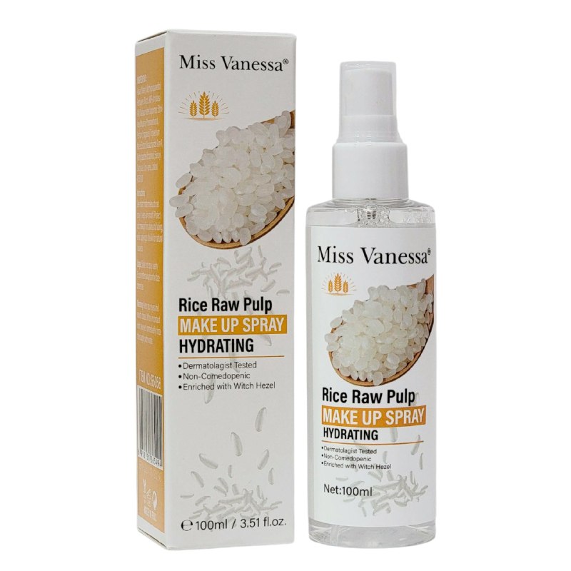 FIJADOR DE MAQUILLAJE HIDRATANTE DE PULPA CRUDA DE ARROZ MISS VANESSA 100ML (DUPE DE BIOAQUA)