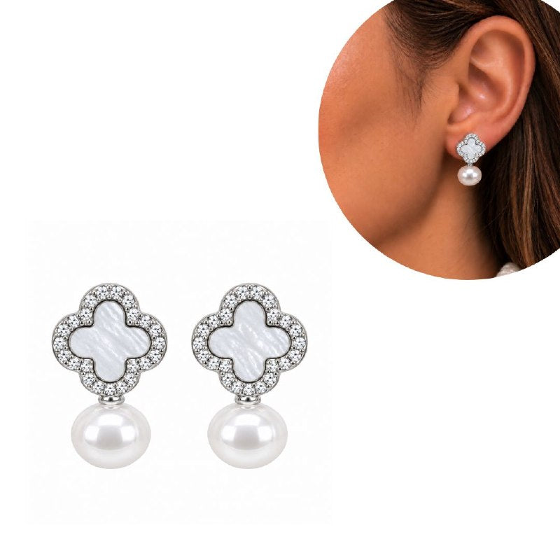 ARITOS DE ENCHAPE PARA DAMA CON DISEÑO DE FLOR 2CM (DUPE DE VAN CLEEF)