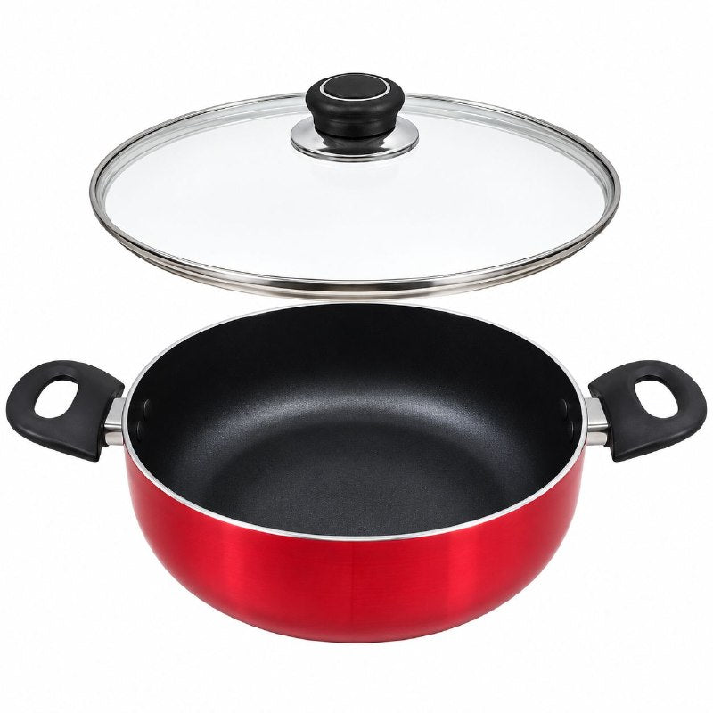OLLA CACEROLA ANTIADHERENTE CON TAPA DE VIDRIO DE 26CM BENELI HOME