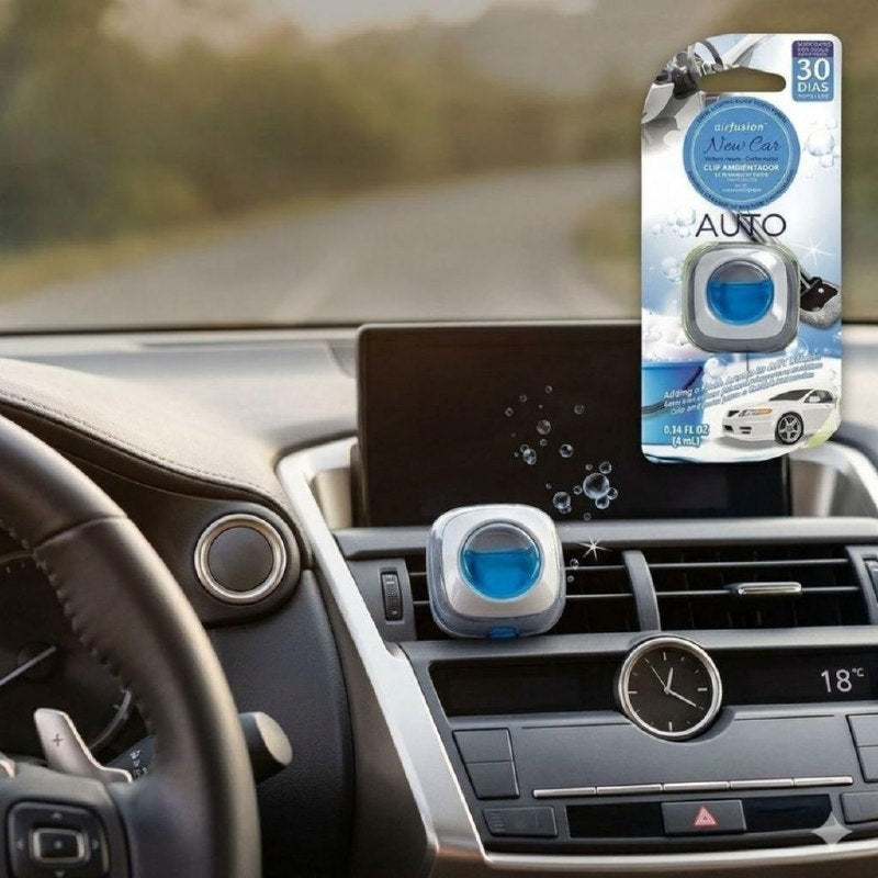 AMBIENTADOR PARA AUTO TIPO CLIP PARA REJILLAS DE VENTILACION CON AROMA A NEW CAR AIR FUSION 4ML