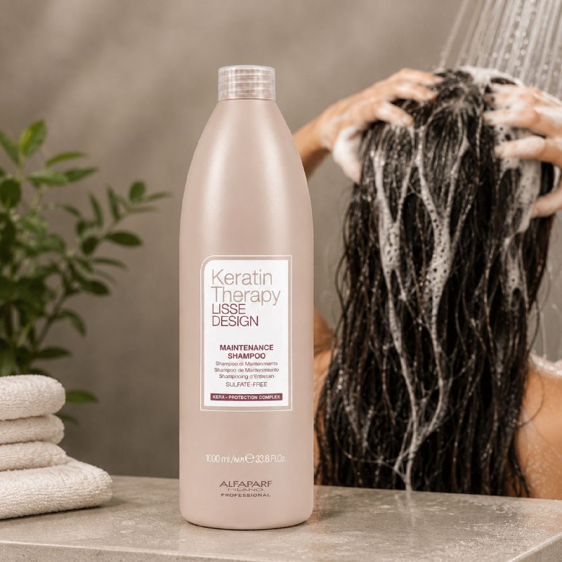 SHAMPOO DE MANTENIMIENTO POST ALISADO SIN SULFATOS CON QUERATINA Y ACEITE DE BABASU ALFAPARF 1000ML