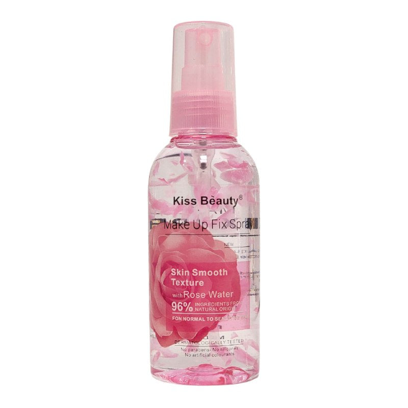 FIJADOR DE MAQUILLAJE DE TEXTURA SUAVE CON AGUA DE ROSAS HIDRATANTE KISS BEAUT 160ML