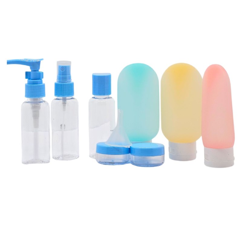 SET PARA VIAJAR VACIAS, EFICIENCIA DE ALMACENAMIENTO COMODO DE 7 PIEZAS, PARA LIQUIDOS Y CREMAS PARA VIAJES TRAVEL