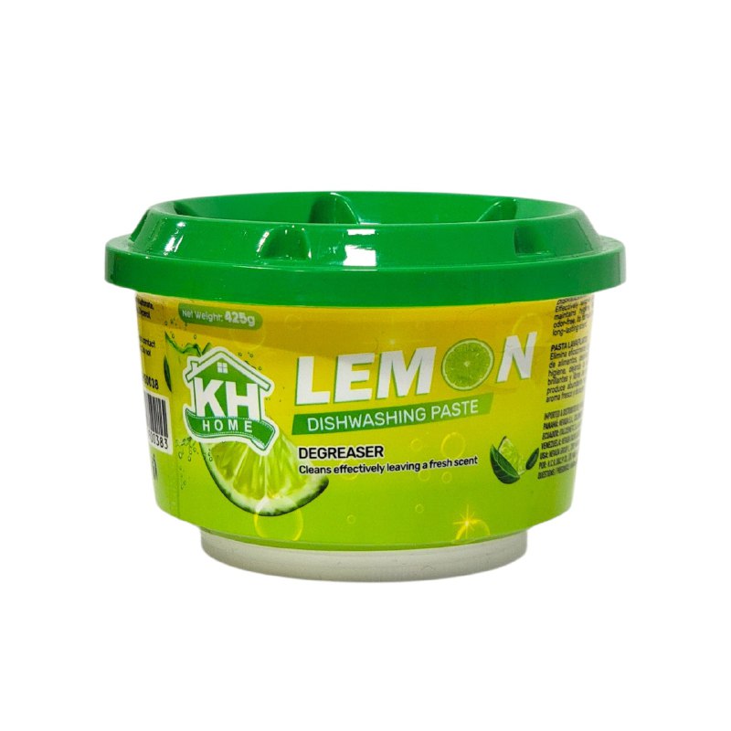 JABON PARA LAVAR TRASTES PLATOS DESENGRASANTE CON AROMA A LIMON KH HOME 425G