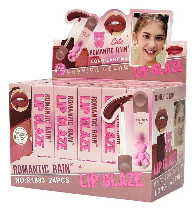 BRILLO LABIAL ESMALTE DE LABIOS DE LARGA DURACION, RESISTENTE AL AGUA ROMANTIC RAIN (DUPE DE GEGE BEAR)