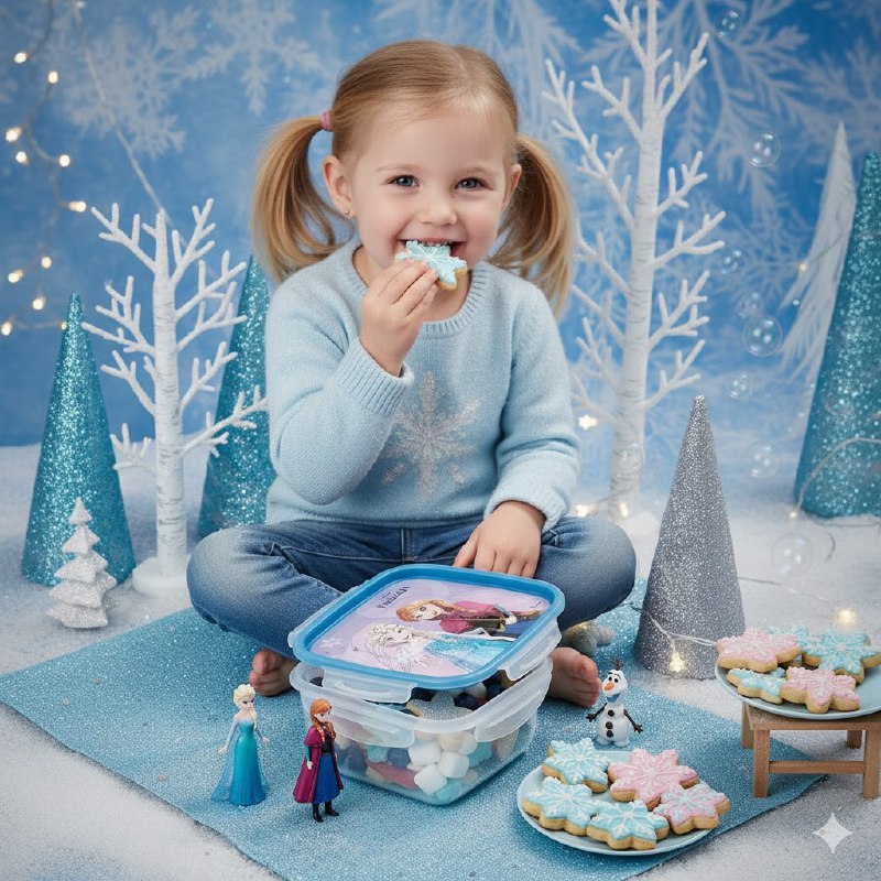 RECIPIENTE PANA PARA ALIMENTOS PARA NIÑAS CON DISEÑO DE FROZEN KENDY 7X16X16CM