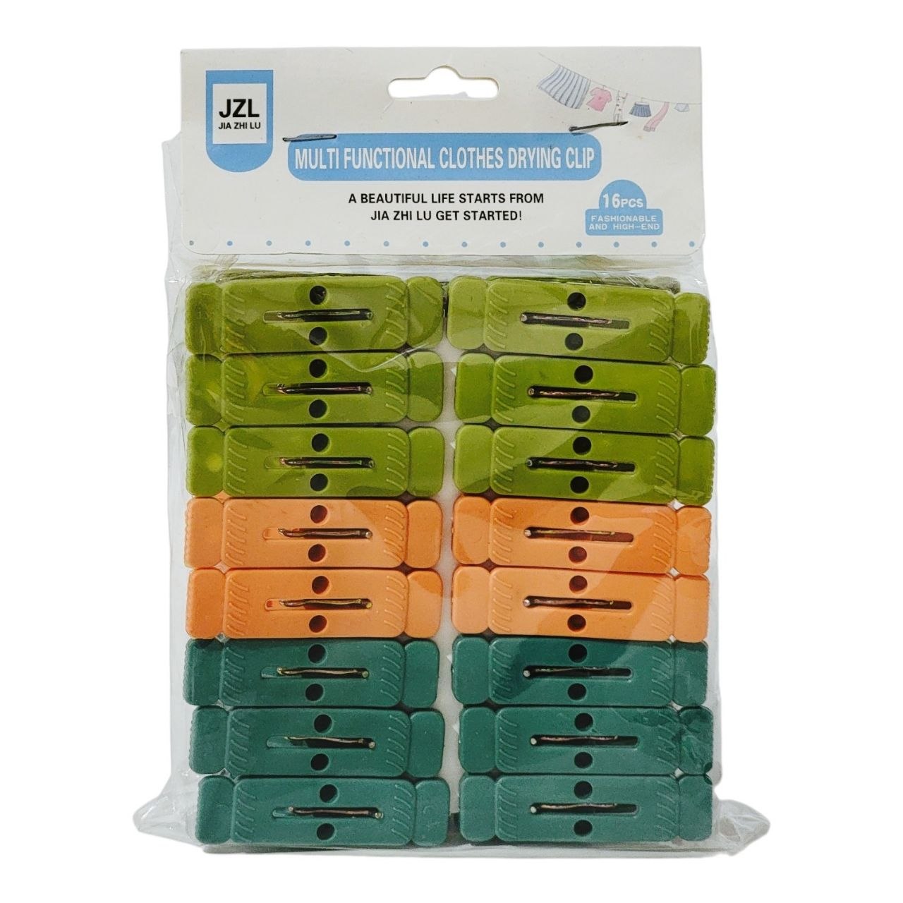 PINZAS PARA ROPA DE ALTA RESISTENCIA Y MÁXIMO AGARRE JZL MULTI 16 PINZAS