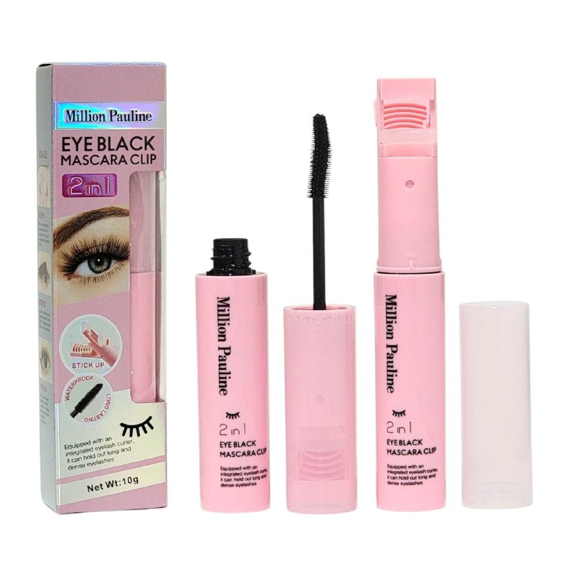 RIMEL 2 EN 1 CON MINI RIZADOR INTEGRADO CON FORMULA ALARGADORA Y VOLUMIZADORA MILLION PAULINE 10G