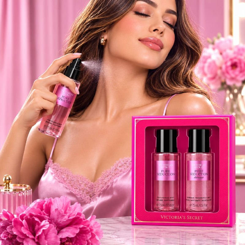 VICTORIA'S SECRET MINI SET PURE SEDUCTION SPLASH & PURE SEDUCTION SPLASH SHIMMER 75ML
