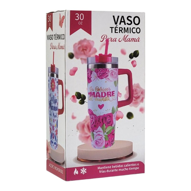 TERMO PORTATIL DE ALTA RESISTENCIA DE ACERO INOXIDABLE DEL DIA DE LAS MADRES 900ML
