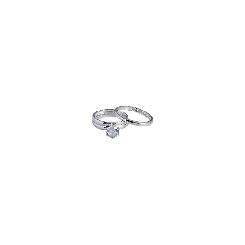 ANILLO DE COMPROMISO CON CIRCON EN TRIO DE PLATA 9.25 PESO: 6.3G