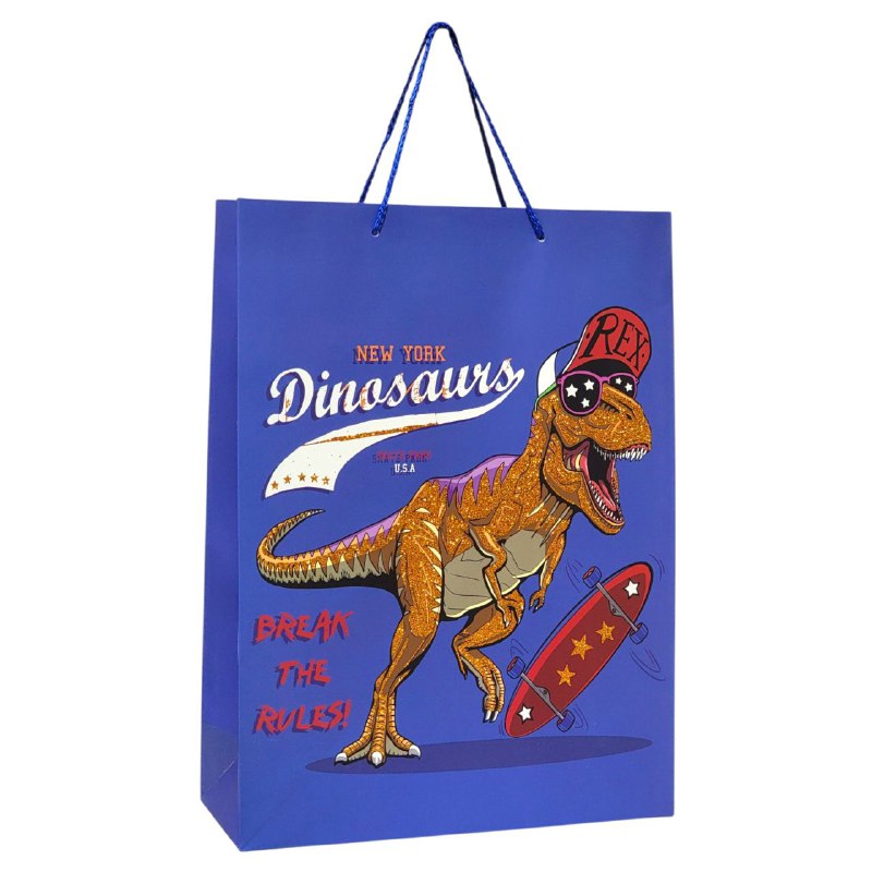 BOLSA DE REGALO DE DINOSAURIO GRANDE 30X12X41.5CM