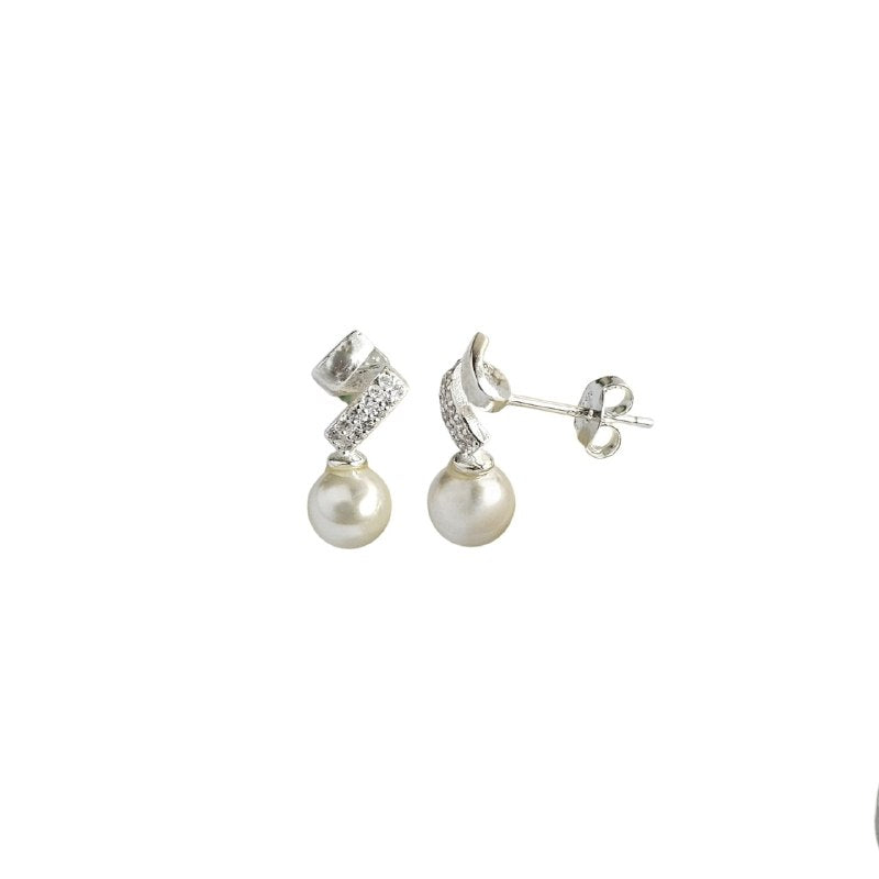 ARITO EN FORMA DE PERLA DE PLATA 9.25 PESO: 1.6G