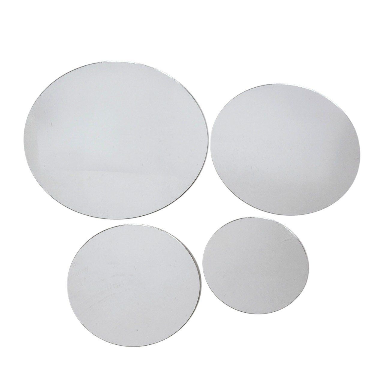 SET DE 4 ESPEJOS DISEÑO CIRCULAR IRROMPIBLES 18CM 15CM 12CM 10CM