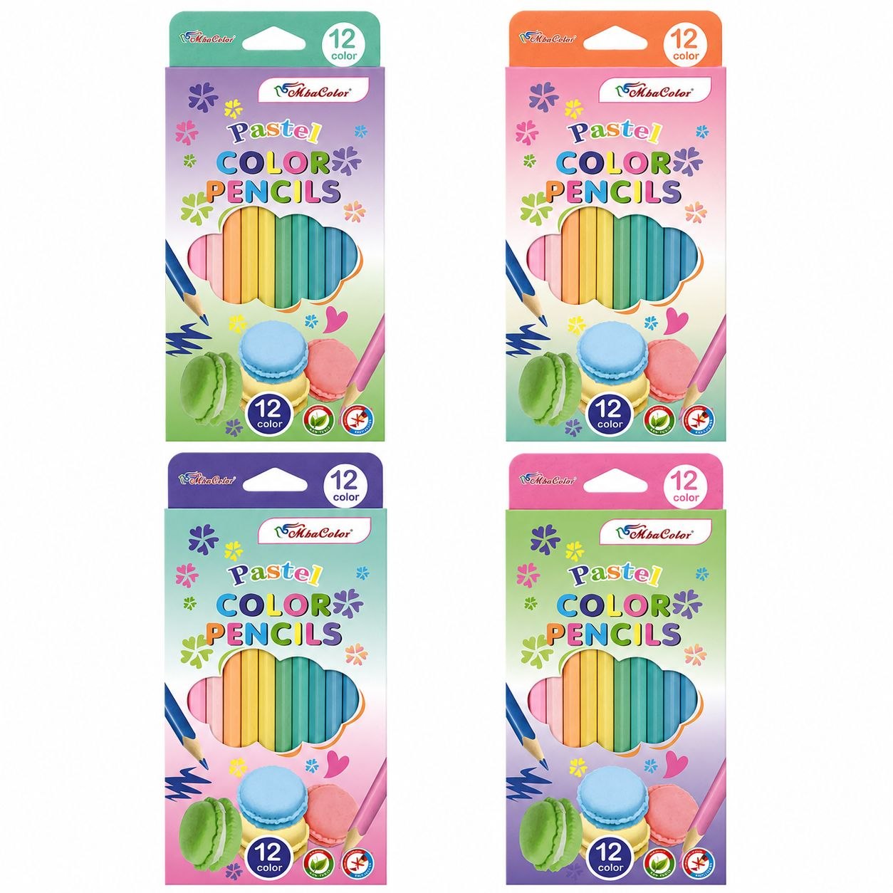 SET DE LAPICES DE COLORES PASTEL 12 UNIDADES MBACOLOR