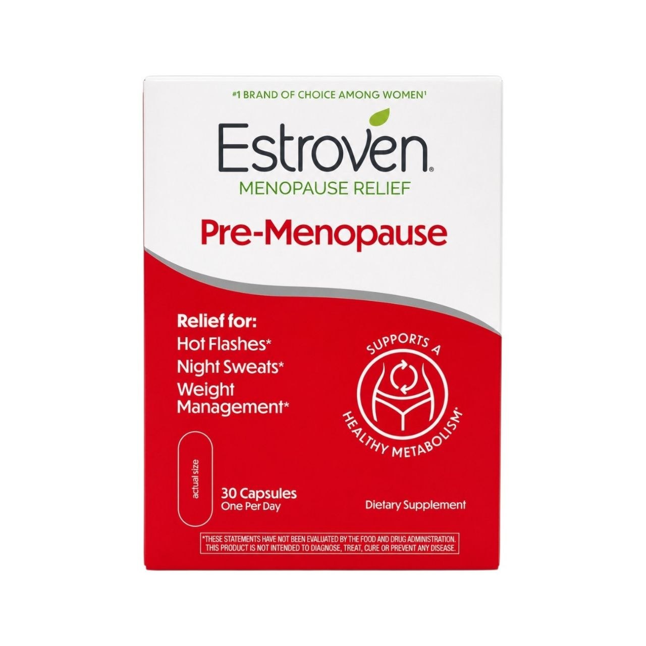 SUPLEMENTO NATURAL PRE-MENOPAUSIA ALIVIO MULTI-SÍNTOMAS Y CONTROL DE PESO ESTROVEN 30 CÁPSULAS