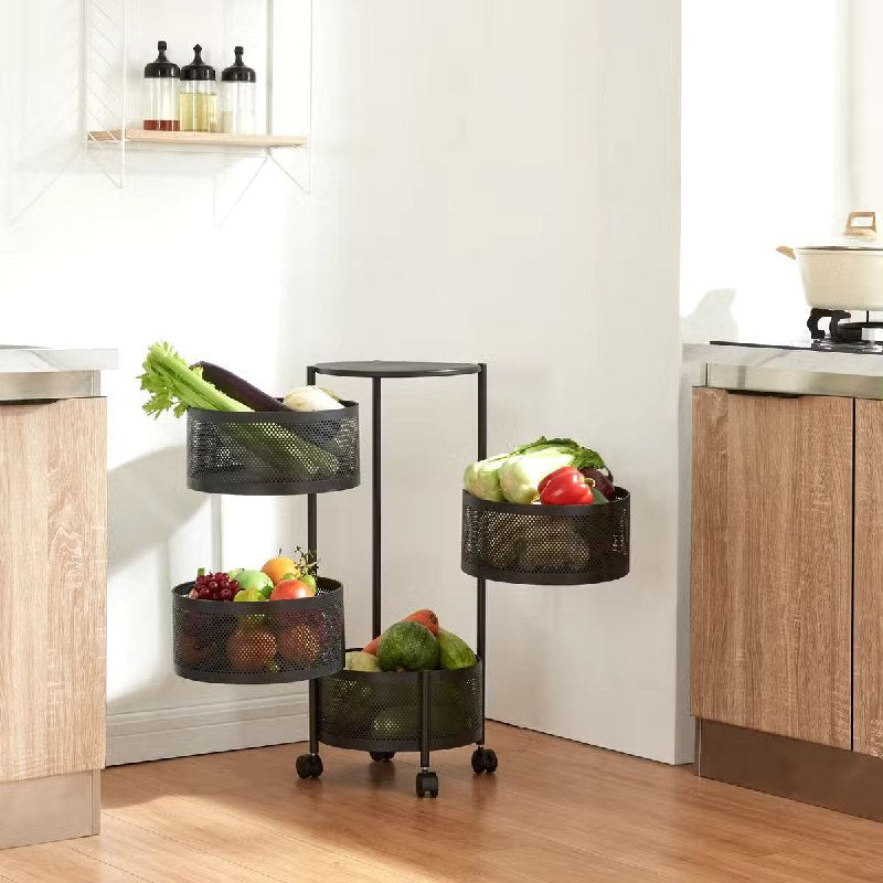 ESTANTE ORGANIZADOR MULTIFUNCIONAL GIRATORIO DE METAL DE 4 NIVELES 75X34CM