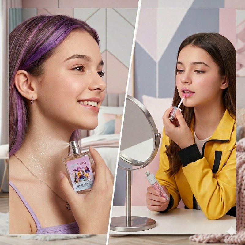 SET DE PERFUME Y LABIAL DE NIÑA DE LAS GUERRERAS KPOP EDP 30ML, LABIAL 4ML SIYIPING (M)