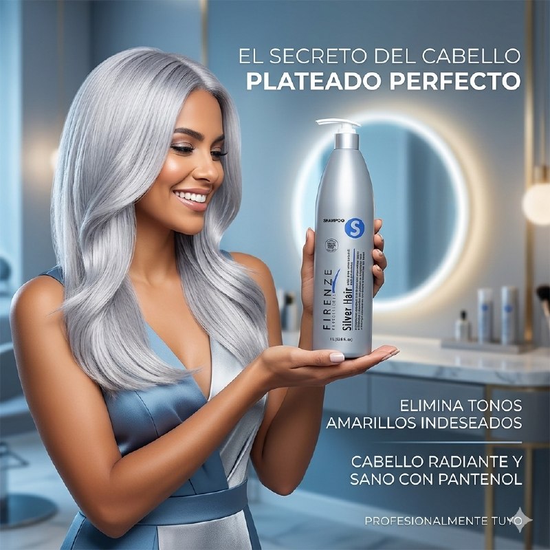 SHAMPOO MATIZADOR PARA CABELLOS CANOSOS, BLANCOS O PLATINADOS FIRENZE 1L
