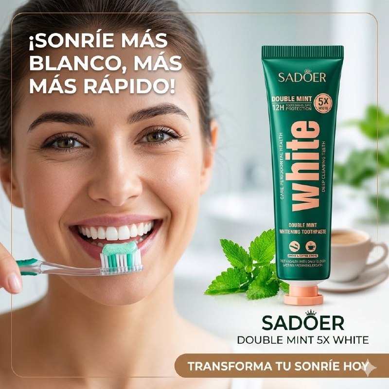 PASTA DE DIENTES BLANQUEADORA DE DOBLE MENTA DE 12H DE DEFENSA SADOER 30G