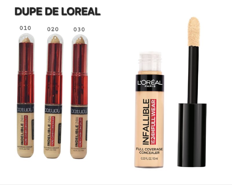 CORRECTOR FLUIDO LIGERO DE COBERTURA PERFECTA DURADERO HASTA 24H ACABADO MATE NATURAL BATUOLI 15G (DUPE DE LOREAL)