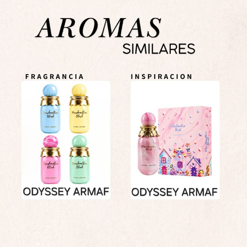 SET PARIS CORNER MINI MARSHMALLOW BLUSH TRIPLE AAA DE ALTA CALIDAD 30MLX4PCS (M) (AROMA SIMILAR PARIS CORNER MARSHMALLOW)