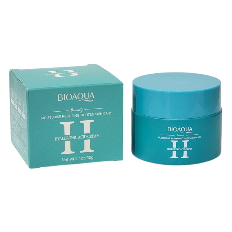 CREMA FACIAL HIDRATANTE REPARADORA Y REAFIRMANTE DE ACIDO HIALURONICO BIOAQUA 60G