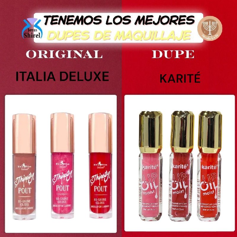 BRILLO LABIAL ACEITE HIDRATANTE 24H KARITE 5ML (DUPE DE ITALIA DELUXE)